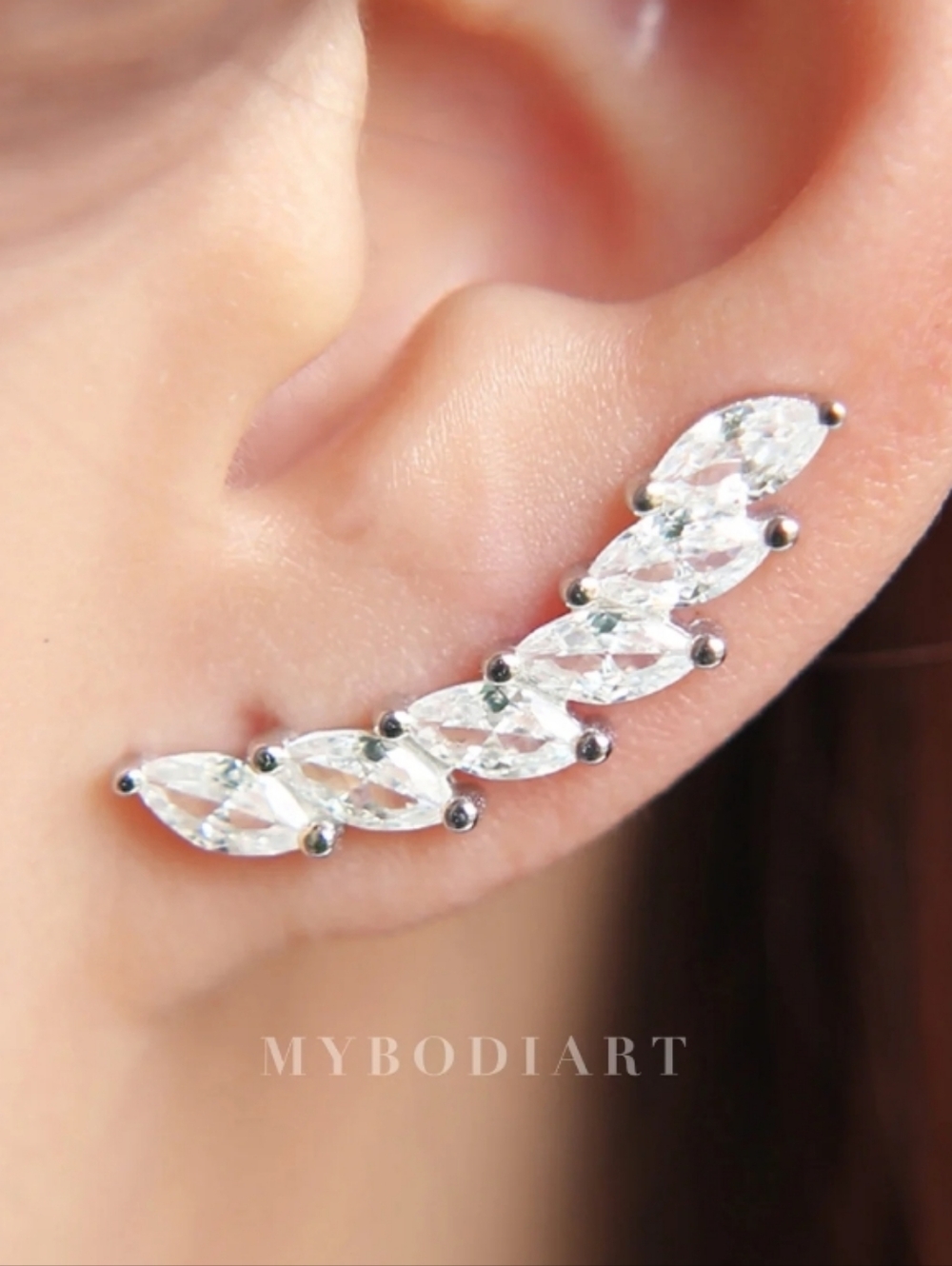 TEARDROP EAR CLIMBER CRAWLER EARRING